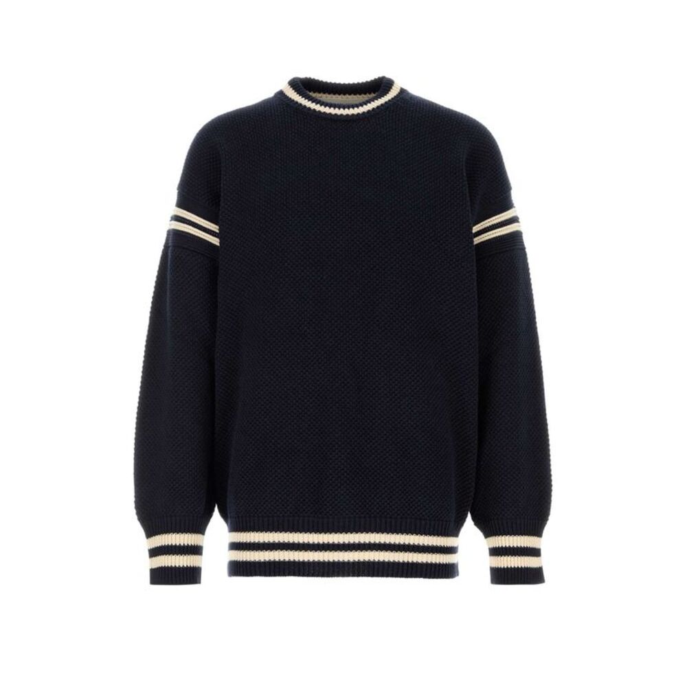 Golden Goose Deluxe Brand Men Midnight Blue Cotton Oversize Sweater
